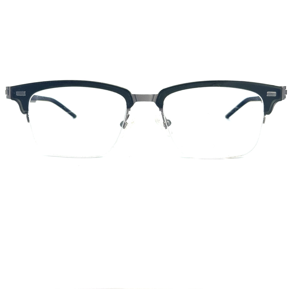 Zenni 7812512 Eyeglasses‎ Frames Black Silver Half rim H17121
